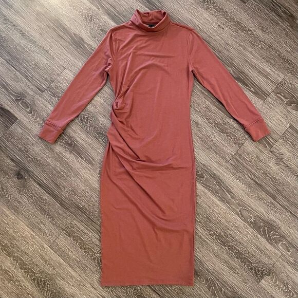 Athleta Industry Havana Knit Turtleneck Ruched Bodycon Sweater Dress - Picture 1 of 8